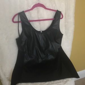 Rock & Republic leather-look tank